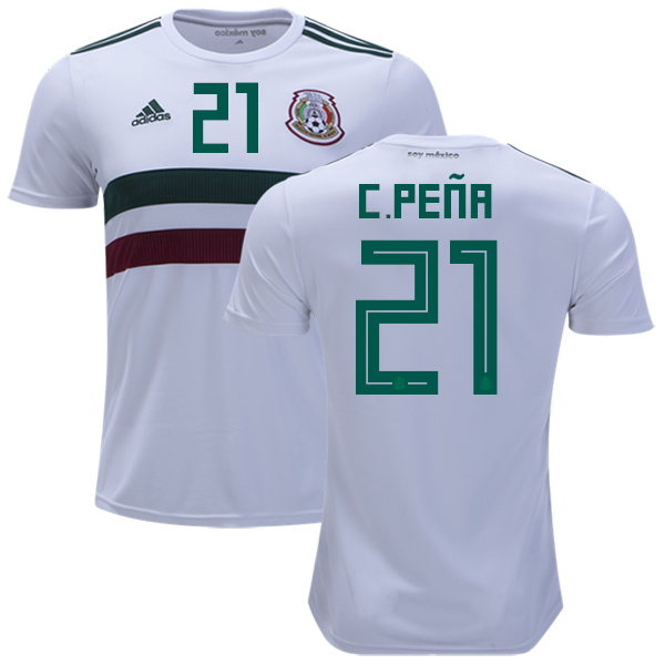 Mexico #21 C.Pena Away Kid Soccer Country Jersey - Click Image to Close
